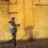 Man Walking with Green Light