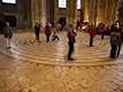 Walking the Chartres labyrinth (Image source unknown)